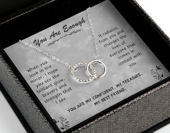 Interlocking Circles Necklace, For My Best Friend, You Are Enough