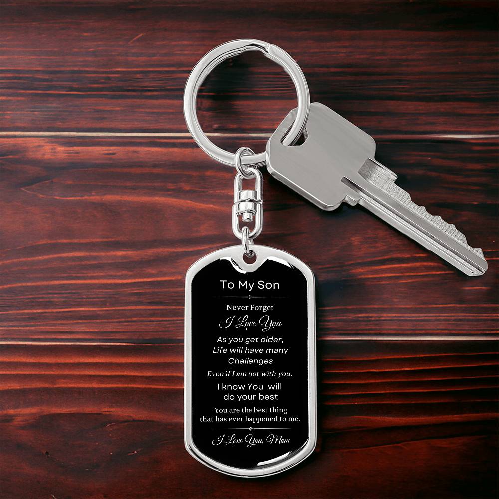 To My Son, Love Mom Keychain