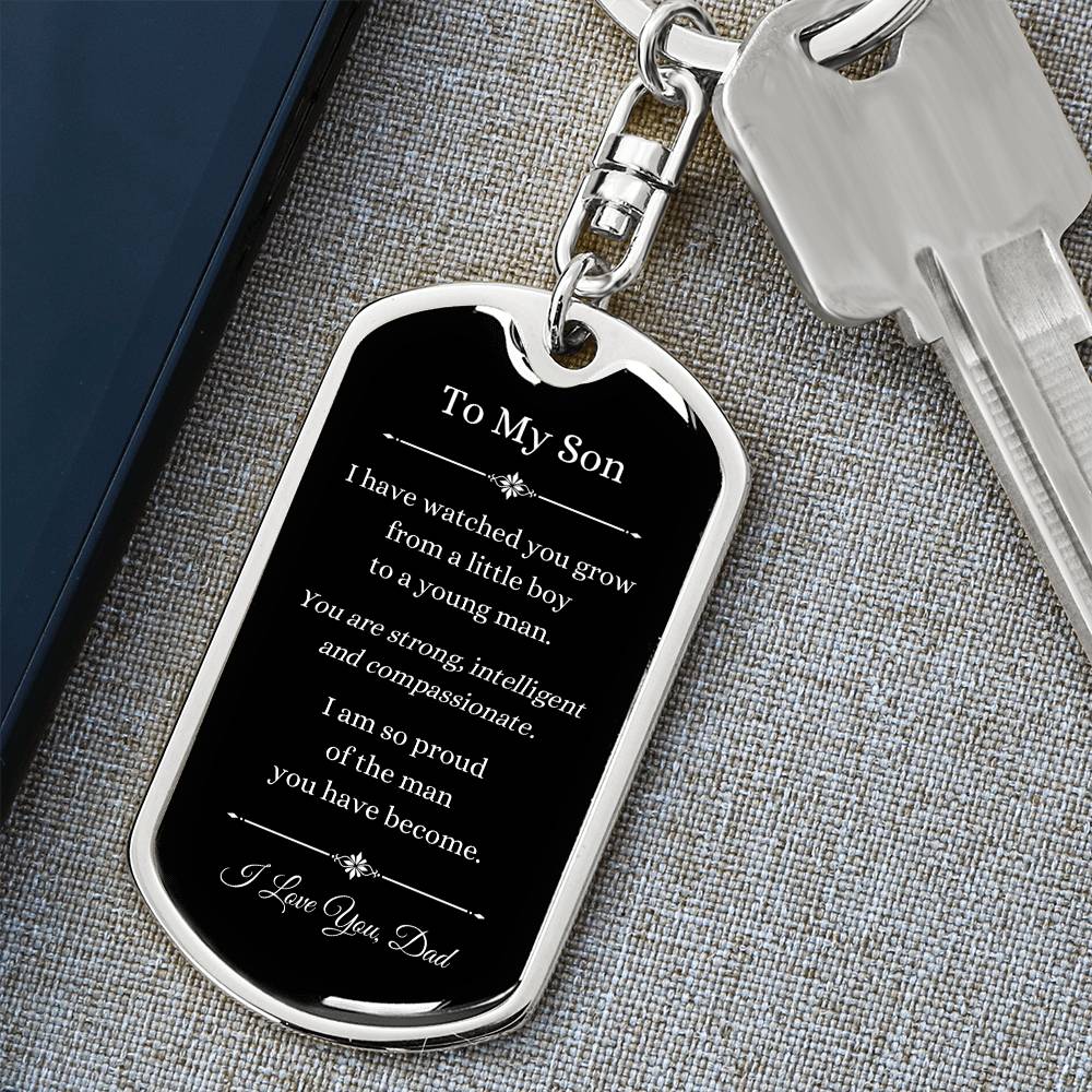 To My Son, Love Dad Keychain