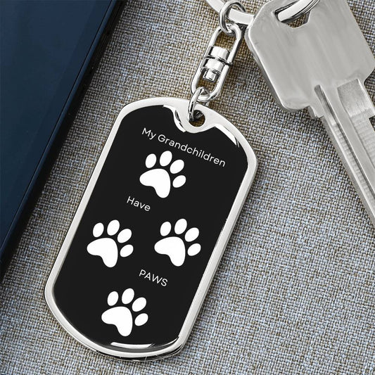 My Grandchildren Have Paws Keychain