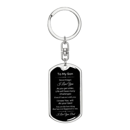 To My Son Love Dad Keychain