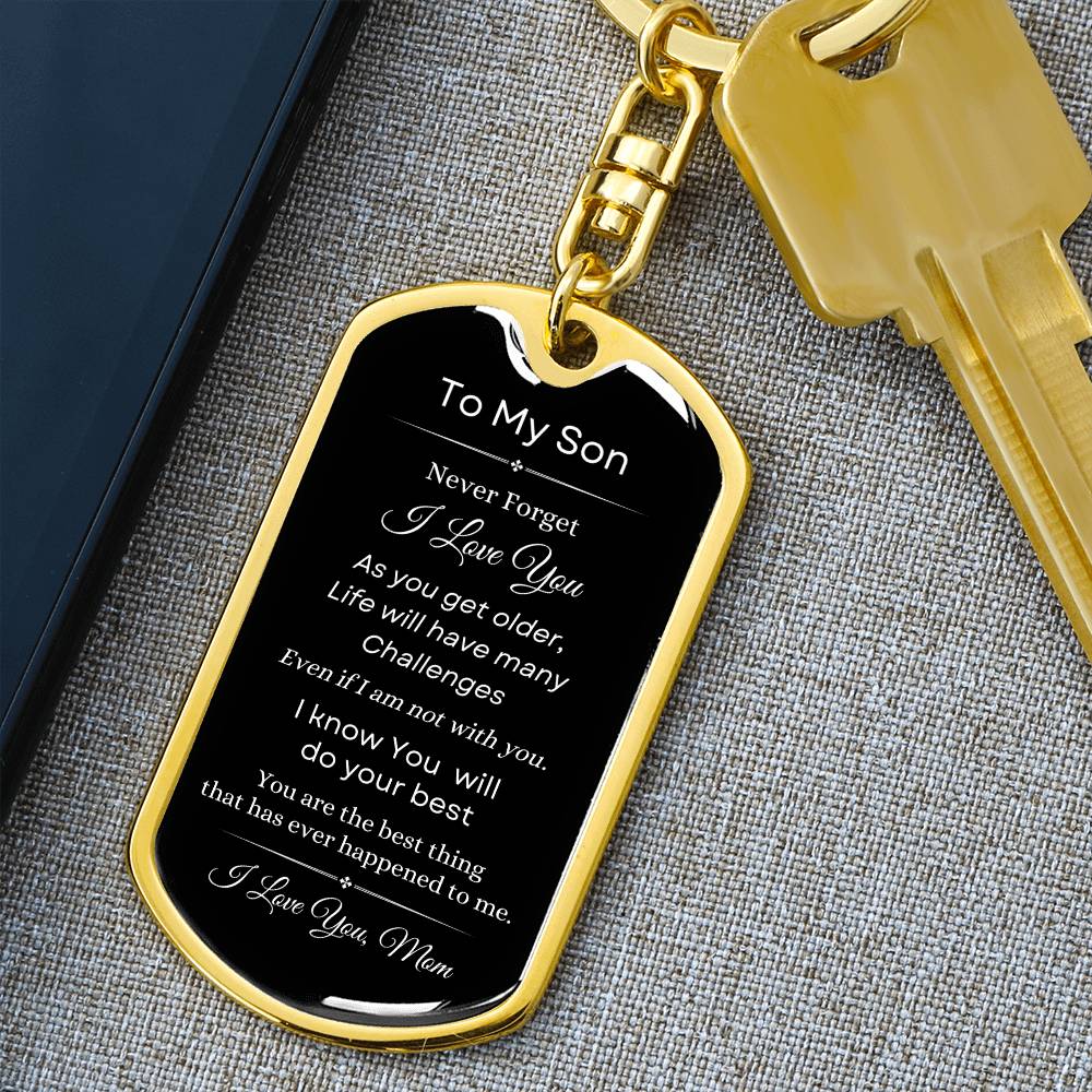 To My Son, Love Mom Keychain