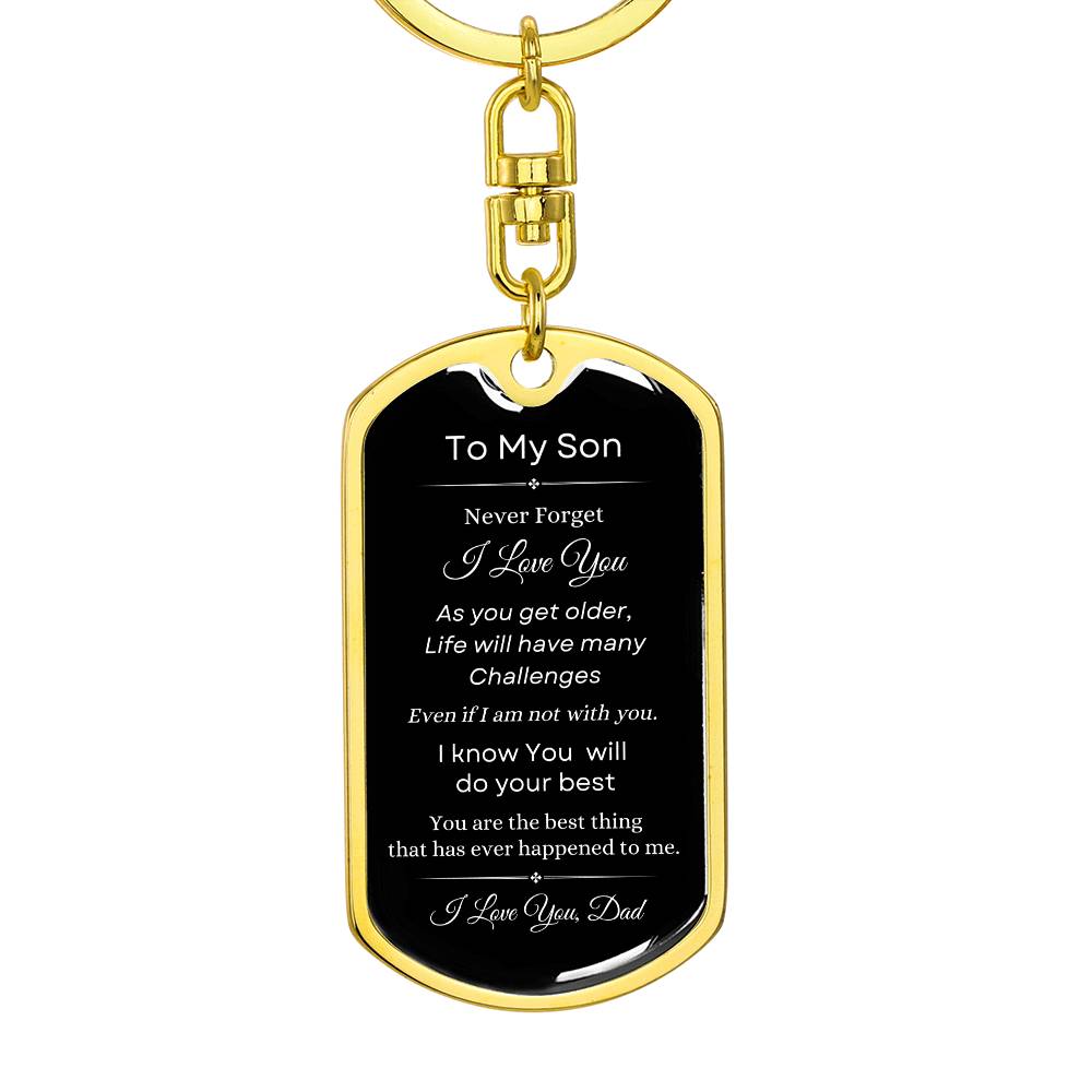 To My Son Love Dad Keychain