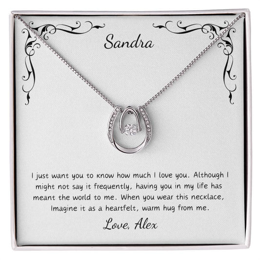 Personalized Card - Lucky In Love Necklace for the Special Woman in Your Life