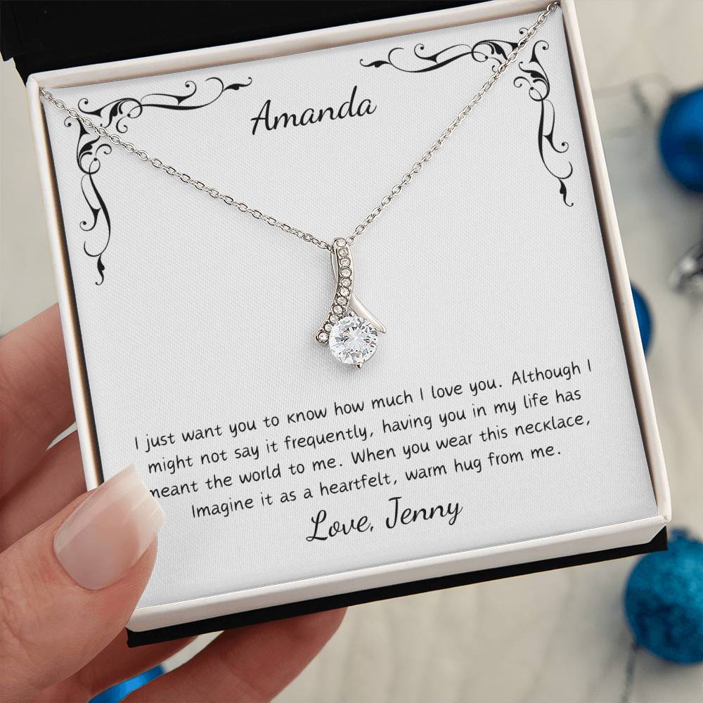 Personalized Card - Alluring Beauty Necklace for the Special Woman in Your Life