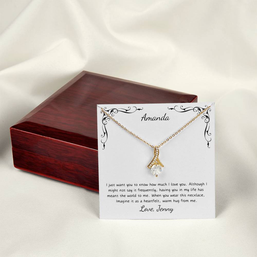 Personalized Card - Alluring Beauty Necklace for the Special Woman in Your Life