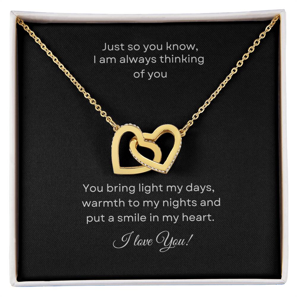 Interlocking Hearts Necklace (Yellow & White Gold Variants) For the special woman in your life.