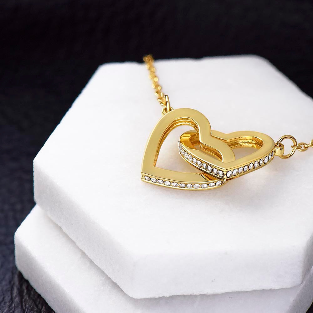 Interlocking Hearts Necklace (Yellow & White Gold Variants) For the special woman in your life.