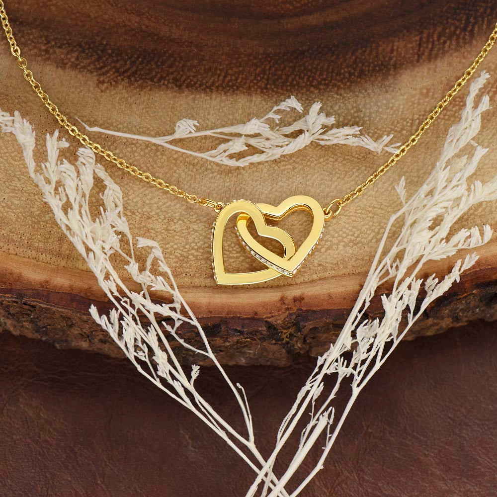 Interlocking Hearts Necklace (Yellow & White Gold Variants) For the special woman in your life.