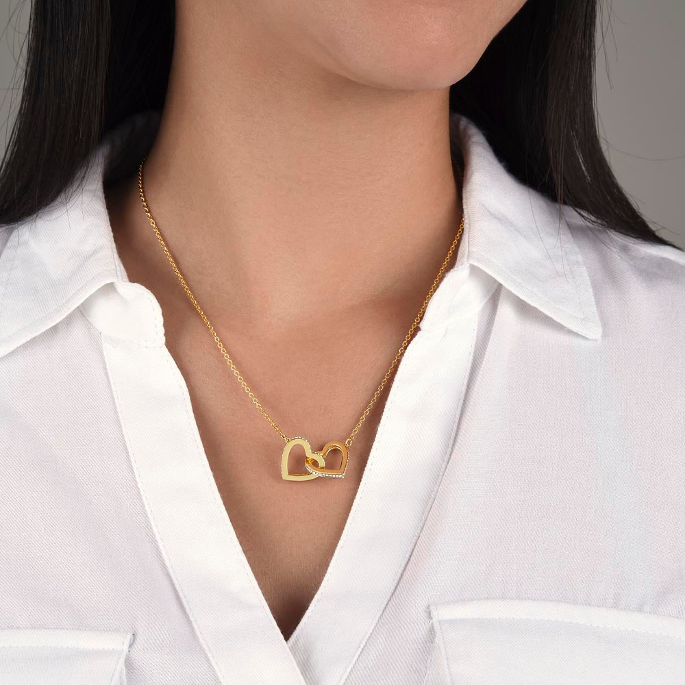 Interlocking Hearts Necklace (Yellow & White Gold Variants) For the special woman in your life.