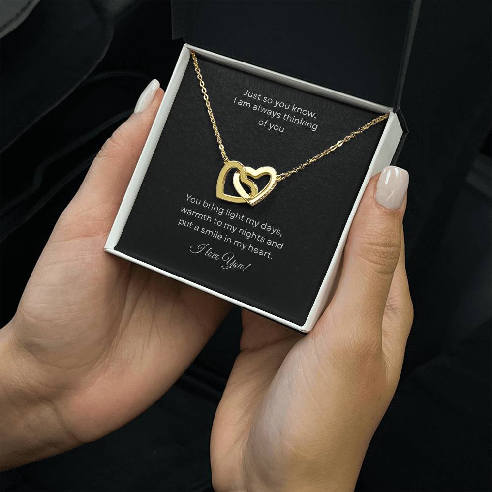 Interlocking Hearts Necklace (Yellow & White Gold Variants) For the special woman in your life.