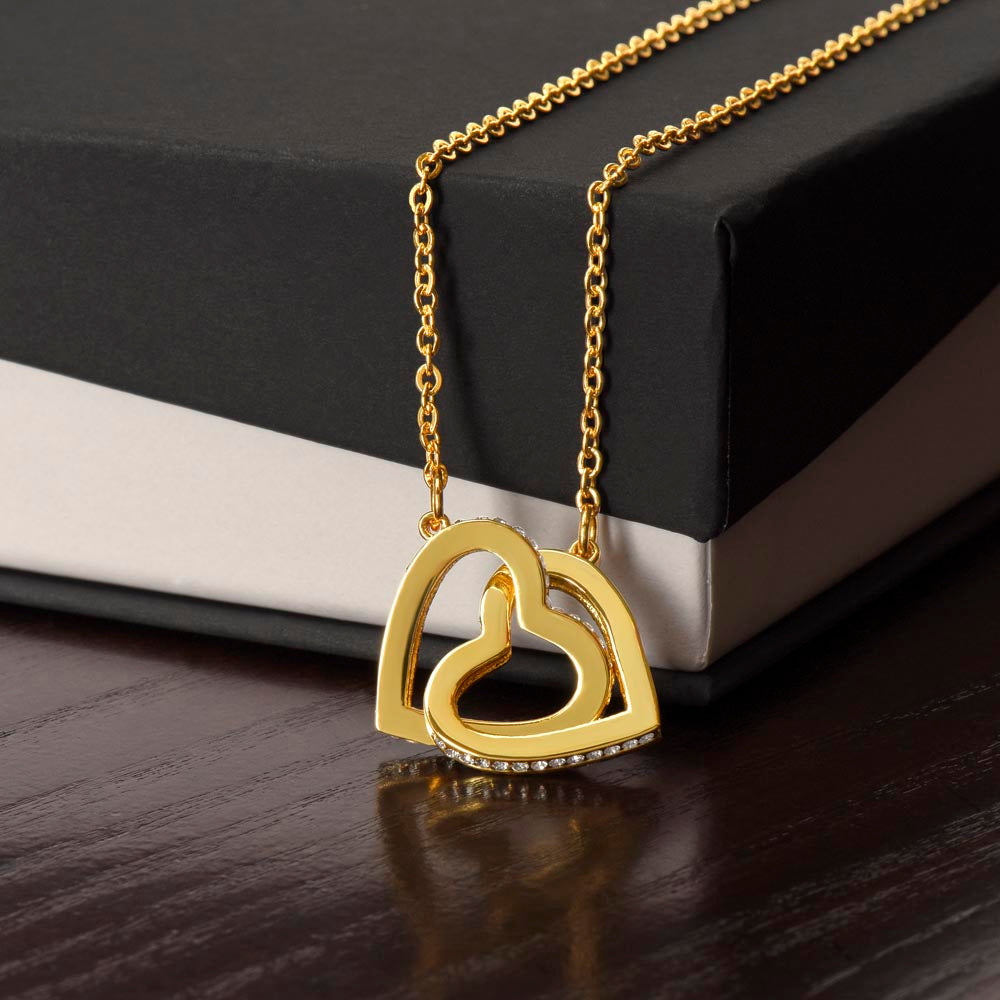 Interlocking Hearts Necklace (Yellow & White Gold Variants) For the special woman in your life.