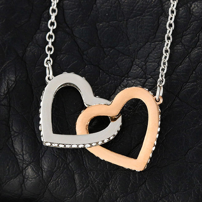 Interlocking Hearts Necklace (Yellow & White Gold Variants) For the special woman in your life.