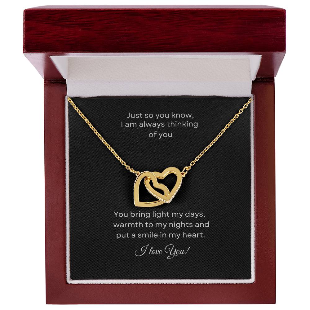 Interlocking Hearts Necklace (Yellow & White Gold Variants) For the special woman in your life.