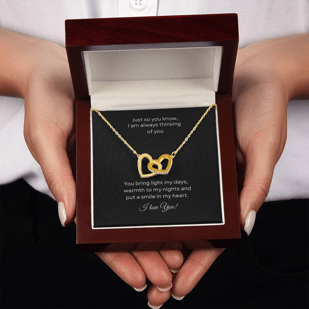 Interlocking Hearts Necklace (Yellow & White Gold Variants) For the special woman in your life.