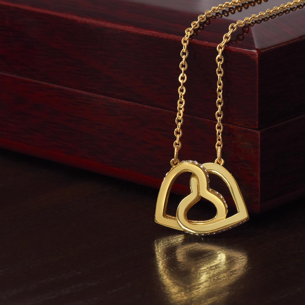 Interlocking Hearts Necklace (Yellow & White Gold Variants) For the special woman in your life.