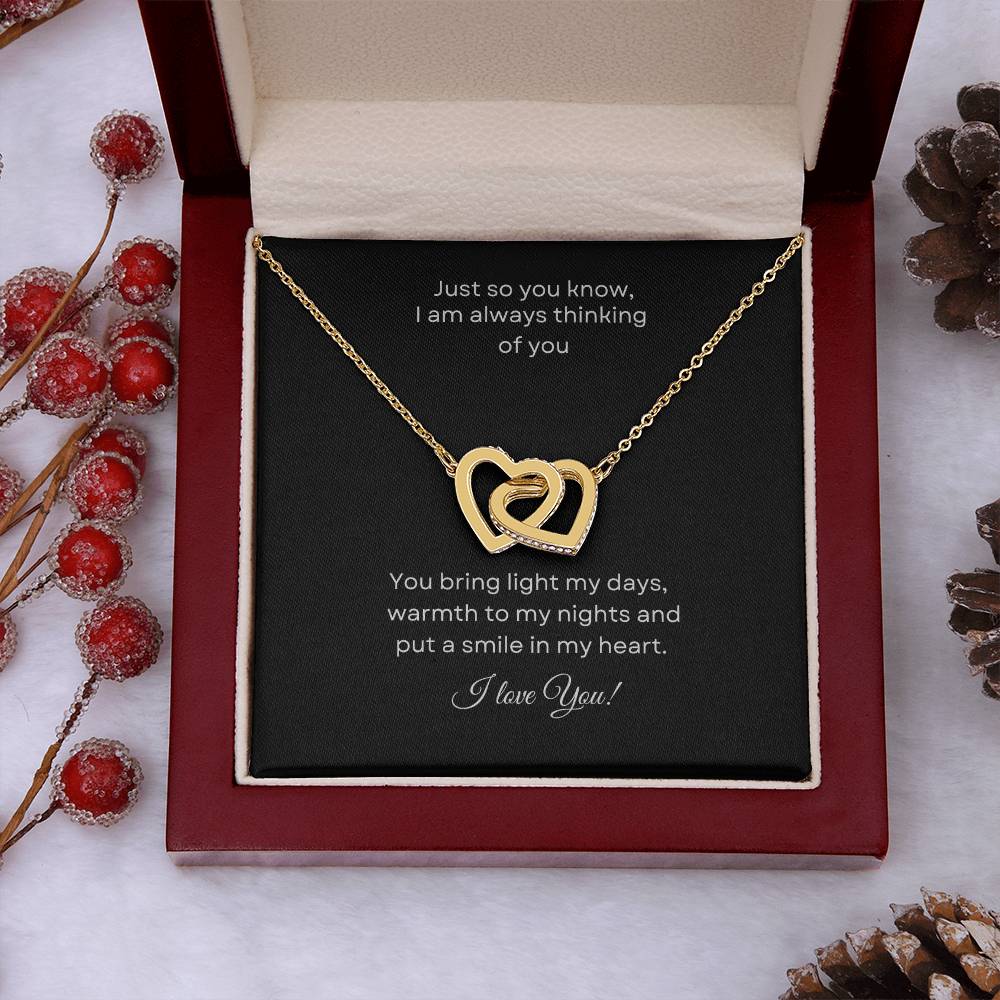 Interlocking Hearts Necklace (Yellow & White Gold Variants) For the special woman in your life.