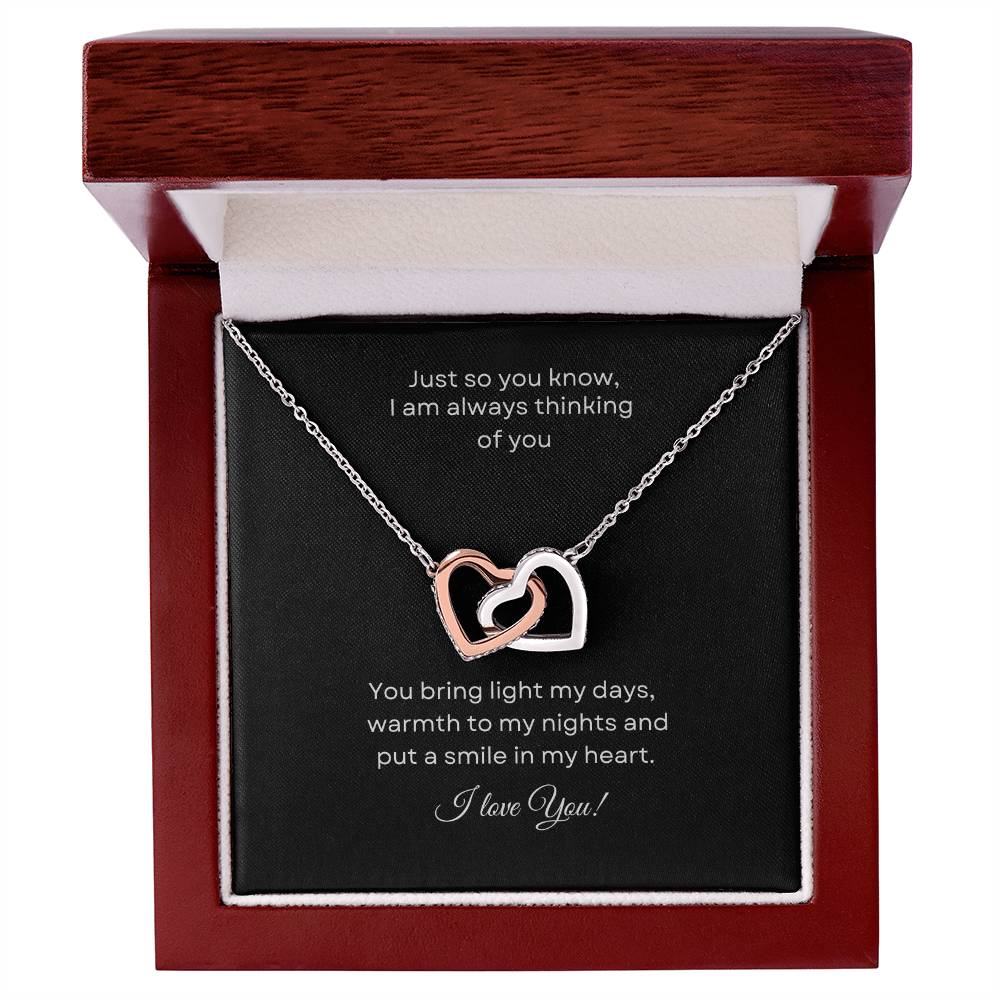 Interlocking Hearts Necklace (Yellow & White Gold Variants) For the special woman in your life.