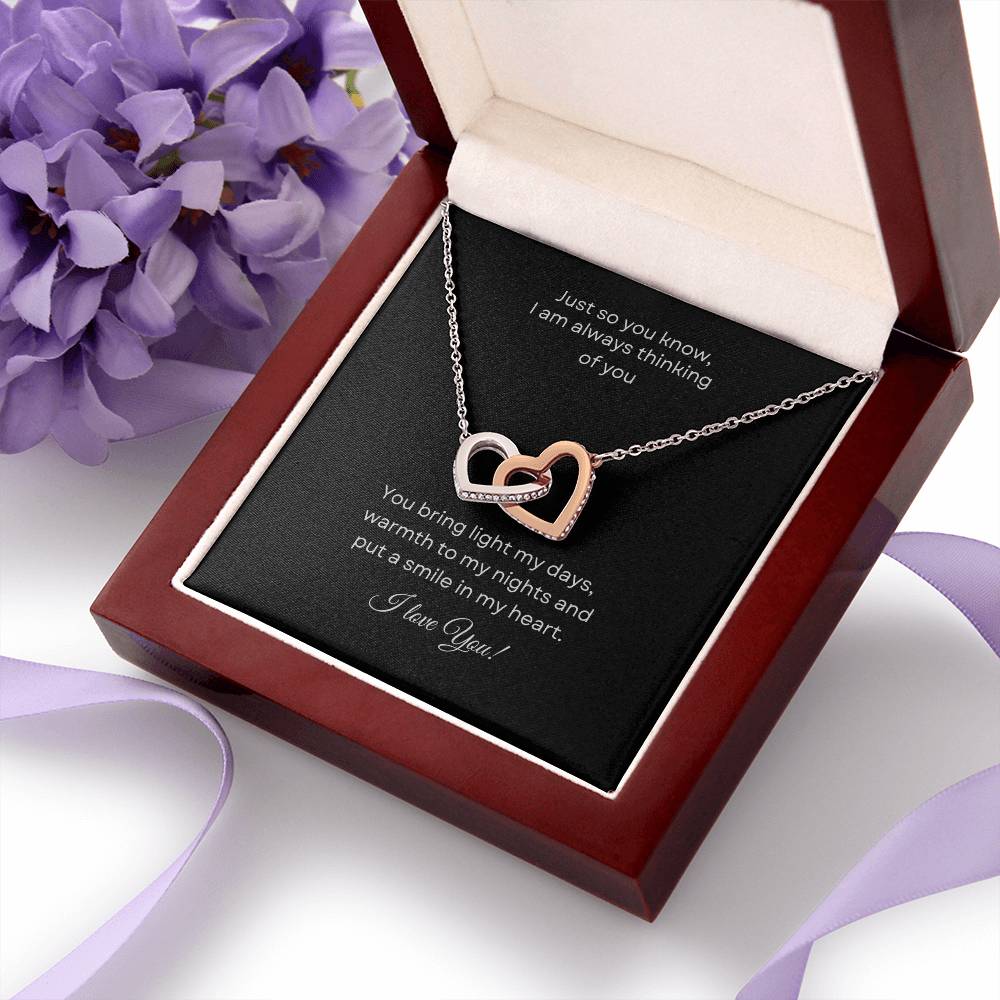 Interlocking Hearts Necklace (Yellow & White Gold Variants) For the special woman in your life.