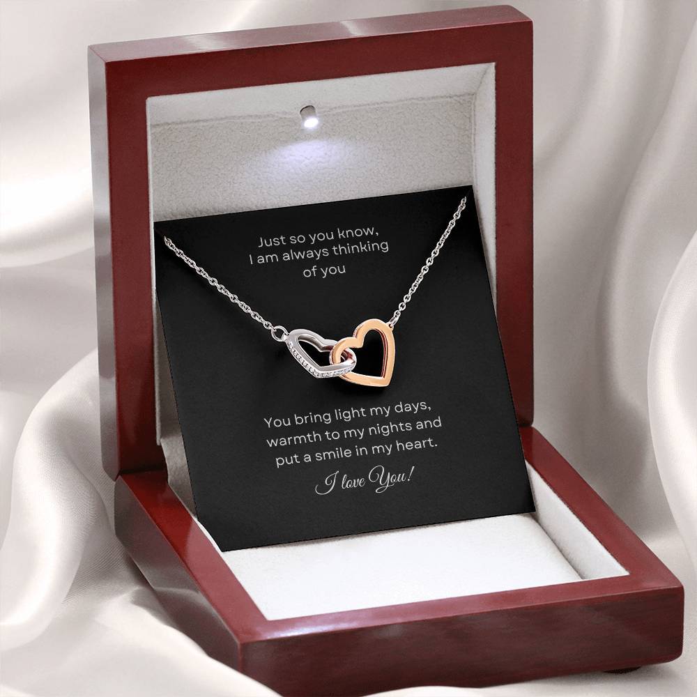 Interlocking Hearts Necklace (Yellow & White Gold Variants) For the special woman in your life.