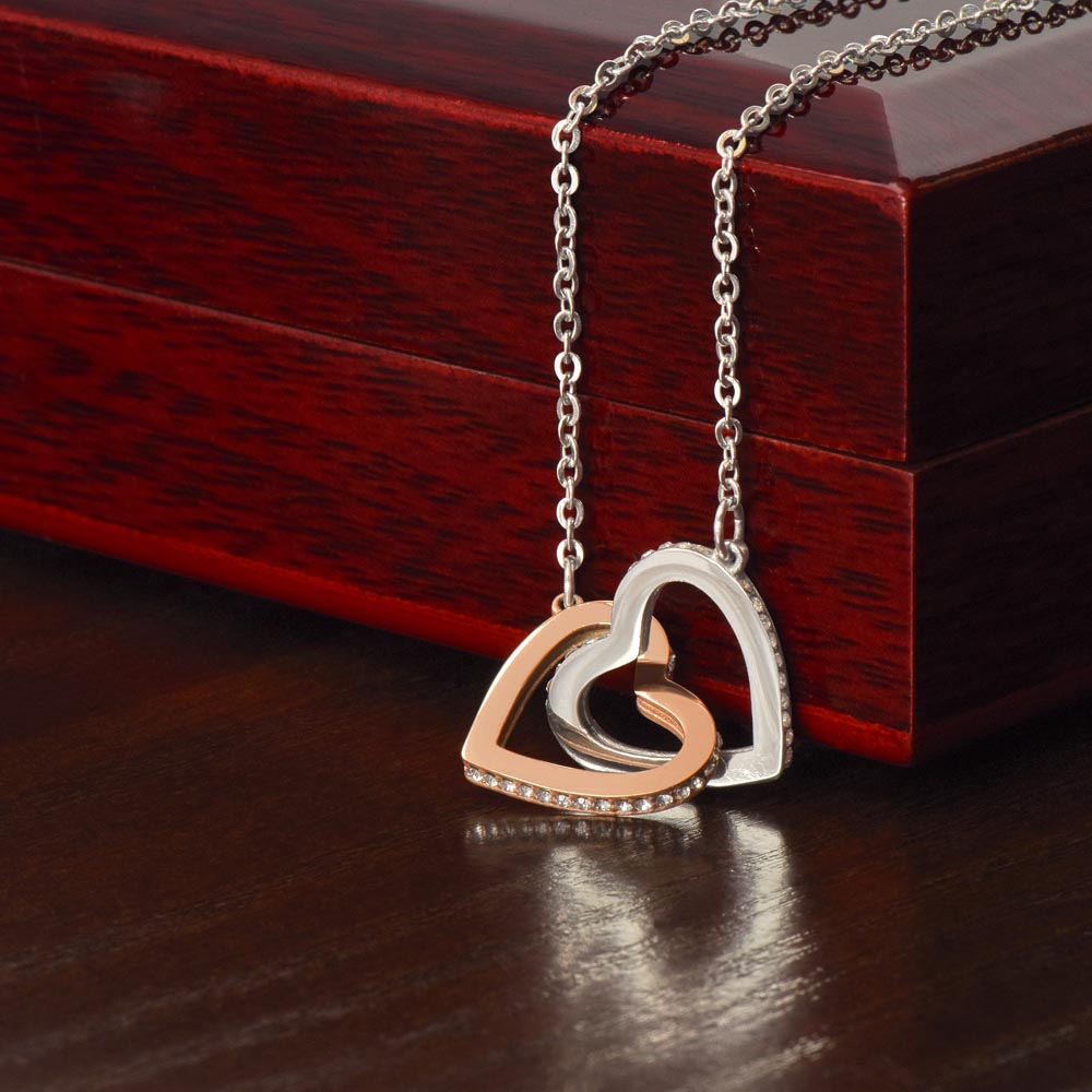 Interlocking Hearts Necklace (Yellow & White Gold Variants) For the special woman in your life.