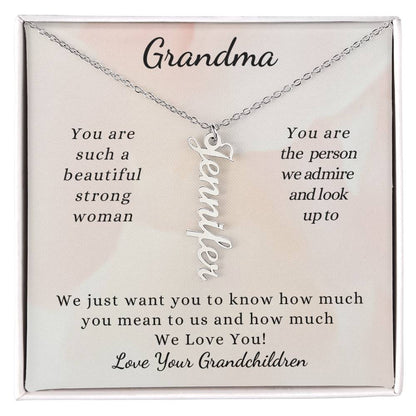 Grandchildren Name Necklace for Grandma