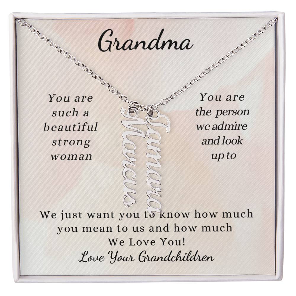 Grandchildren Name Necklace for Grandma