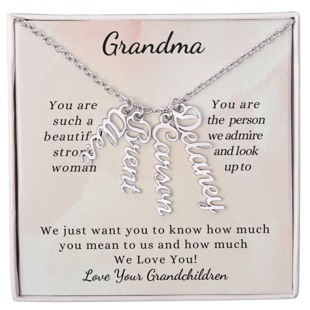 Grandchildren Name Necklace for Grandma