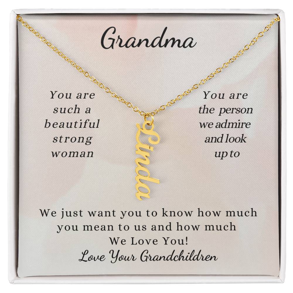 Grandchildren Name Necklace for Grandma