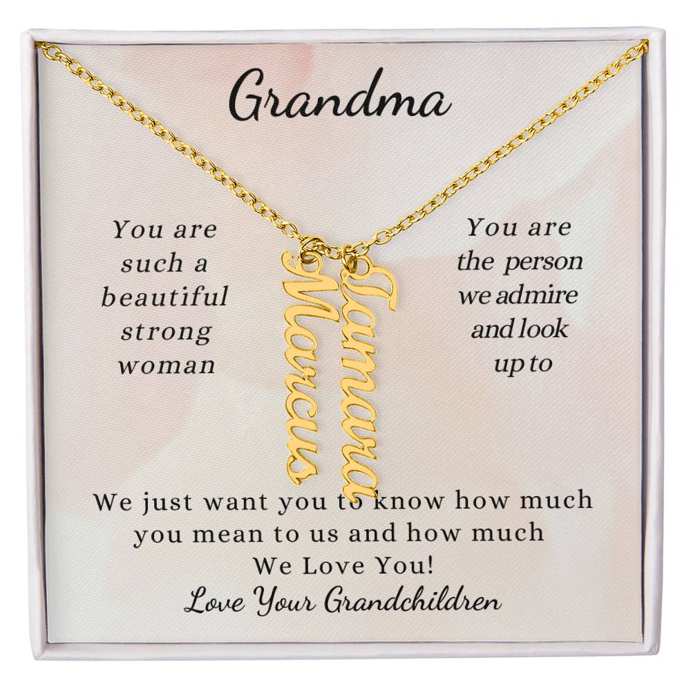 Grandchildren Name Necklace for Grandma