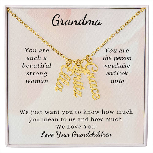 Grandchildren Name Necklace for Grandma