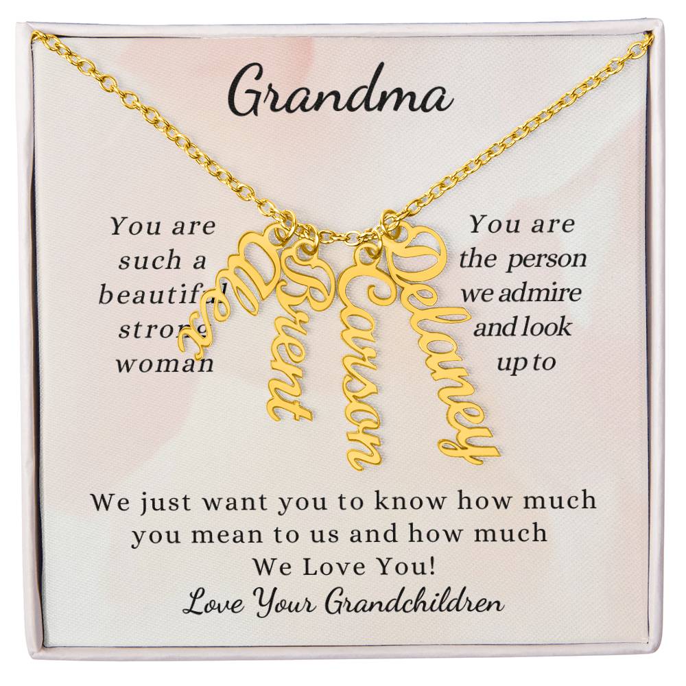 Grandchildren Name Necklace for Grandma