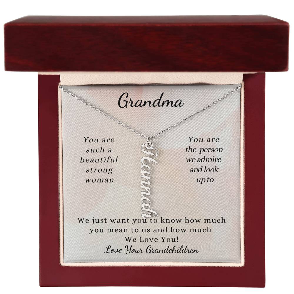 Grandchildren Name Necklace for Grandma