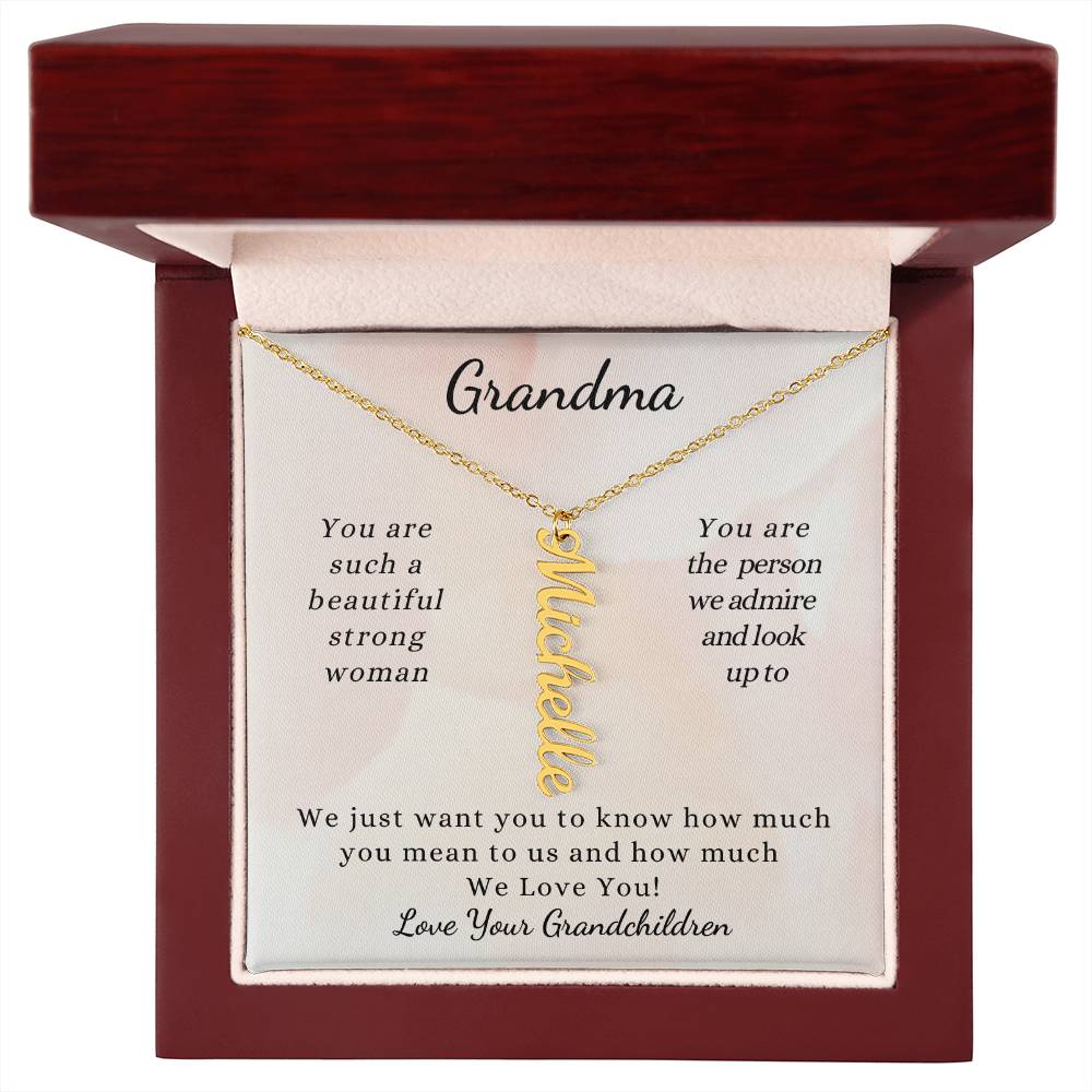 Grandchildren Name Necklace for Grandma